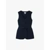 The White Company Womens Vintindigo Wrap-tie V-neck Linen-blend Waistcoat In Vintindigo