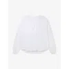 THE WHITE COMPANY THE WHITE COMPANY WOMEN'S WHITE PATCH-POCKET RELAXED-FIT ORGANIC-COTTON BLOUSE