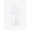 THE WHITE COMPANY THE WHITE COMPANY WOMEN'S WHITE RELAXED-FIT CROPPED-SLEEVE GAUZE LINEN ROBE