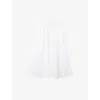 The White Company Womens White Relaxed-fit High-rise Linen Midi Skirt