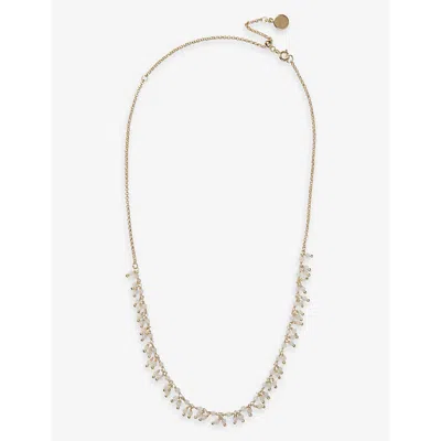The White Company Womens White White Chalcedony Fine-beaded Gold-plated Brass Necklace