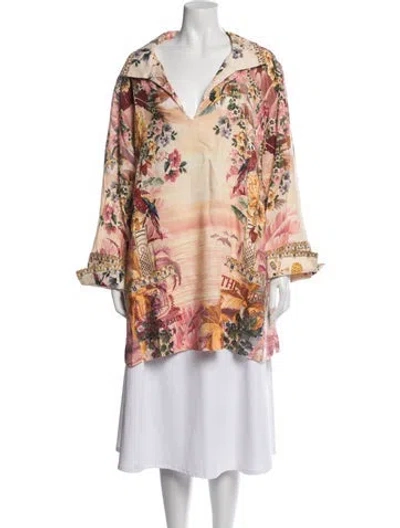 Pre-owned The White Lotus X Camilla Linen Printed Tunic In Multi