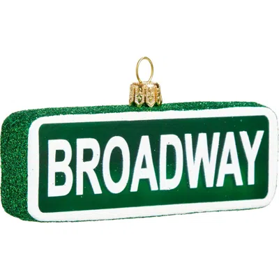 The Whitehurst Company Broadway Street Sign Glass Ornament In Multi