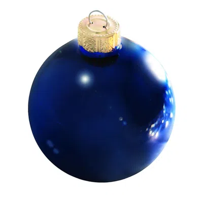 The Whitehurst Company, Llc The Whitehurst Company Ball Ornaments, Set Of 6 In Shiny Cobalt Blue