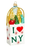 The Whitehurst Company Nyc Shopping Bag Glass Ornament In Multi