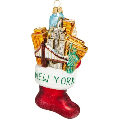 The Whitehurst Company Nyc Stocking Glass Ornament In Multi