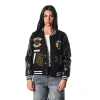 The Wild Collective Black Boston Bruins Full-snap Varsity  Jacket In Black