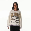 The Wild Collective Cream Baltimore Ravens Oversized Vintage French Terry Sweatshirt In White