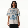 The Wild Collective Cream Detroit Lions Vintage Drop Shoulder Oversized Boyfriend T-shirt In Multi