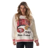The Wild Collective Women's Cream San Francisco 49ers Oversized Vintage French Terry Sweatshirt In Neutral
