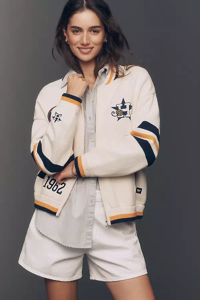 The Wild Collective Jacquard Varsity Bomber Jacket In Multi