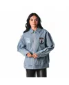 The Wild Collective Men's And Women's Blue Boston Celtics Coaches Full-zip Denim Jacket In Blue