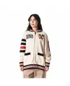 The Wild Collective Men's And Women's Cream Chicago Blackhawks Jacquard Full-zip Sweater In Cream