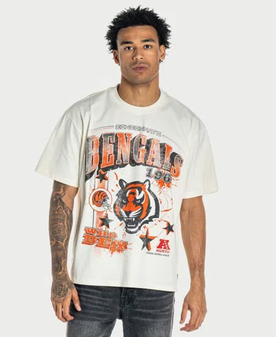 The Wild Collective Men's And Women's Cream Cincinnati Bengals Oversized Graphic Streetwear T-shirt In White