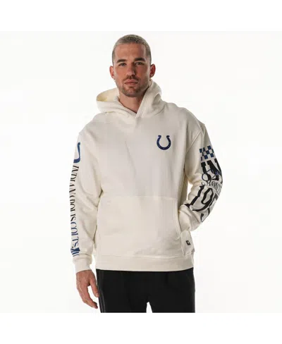 The Wild Collective Men's And Women's Cream Indianapolis Colts Stacked Graphic Sleeve Fleece Hoodie In White