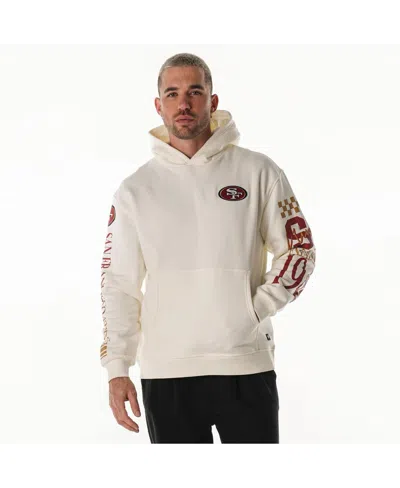 The Wild Collective Men's And Women's Cream San Francisco 49ers Stacked Graphic Sleeve Fleece Hoodie In Neutral