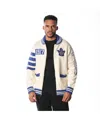 The Wild Collective Men's And Women's Cream Toronto Maple Leaf's Jacquard Full-zip Sweater In Neutral