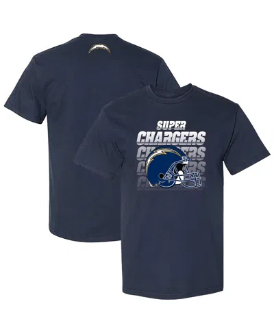 The Wild Collective Men's And Women's Navy Los Angeles Chargers Super Chargers Super Chargers Scoop Neck T-shirt In Blue