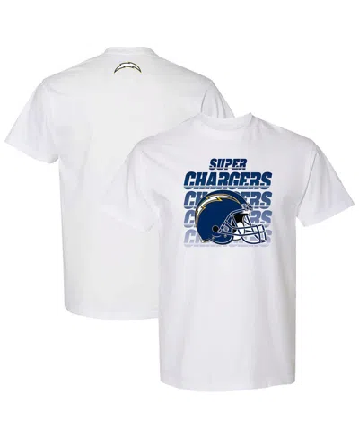 The Wild Collective Men's And Women's White Los Angeles Chargers Super Chargers Scoop Neck T-shirt