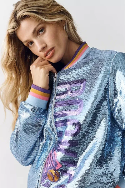 The Wild Collective Mlb Sequin Jacket In Blue