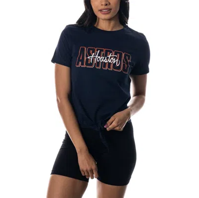 The Wild Collective Navy Houston Astros Twist Front T-shirt