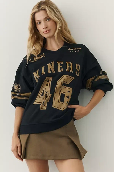 The Wild Collective Nba 100% Cotton V-neck Pullover In Black