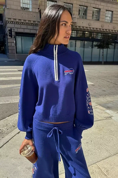 The Wild Collective Nfl Quarter-zip Sweatshirt In Blue