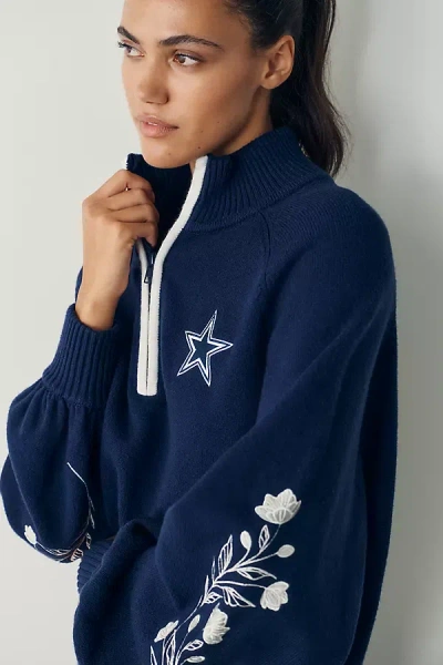 The Wild Collective Nfl Quarter-zip Sweatshirt In Blue