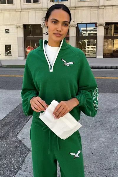 The Wild Collective Nfl Quarter-zip Sweatshirt In Green