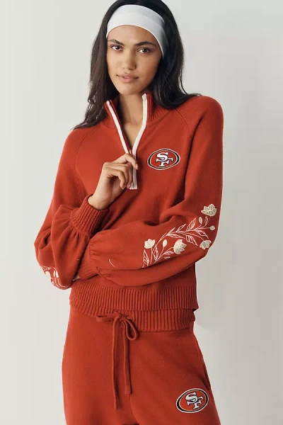 The Wild Collective Nfl Quarter-zip Sweatshirt In Orange