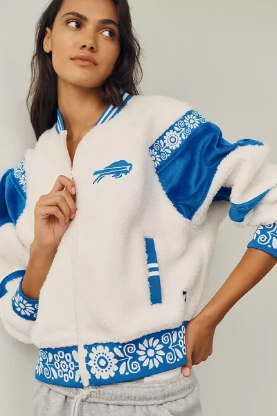 The Wild Collective Nfl Sherpa Fleece Jacket In White