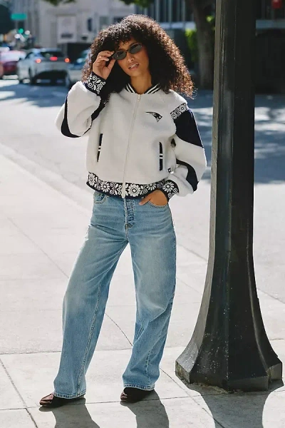 The Wild Collective Nfl Sherpa Fleece Jacket In Blue