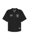 The Wild Collective Raiders Zip Front Top Jersey In 블랙