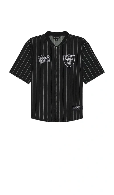 The Wild Collective Raiders Zip Front Top Jersey In 블랙