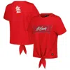 THE WILD COLLECTIVE THE WILD COLLECTIVE RED ST. LOUIS CARDINALS TWIST FRONT T-SHIRT