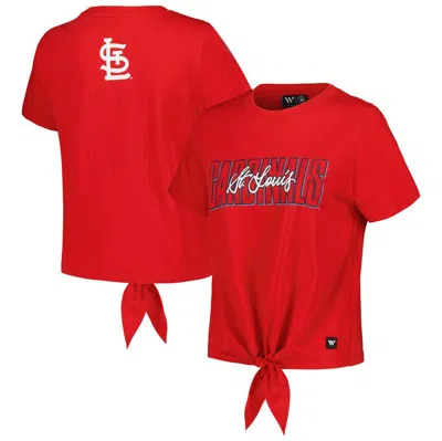 The Wild Collective Red St. Louis Cardinals Twist Front T-shirt