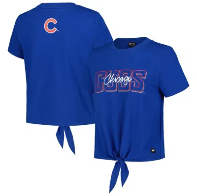 The Wild Collective Royal Chicago Cubs Twist Front T-shirt