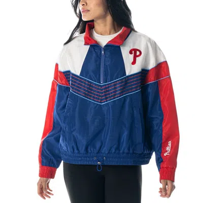 The Wild Collective Royal Philadelphia Phillies Chevron Half-zip Track Jacket