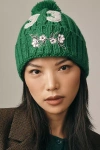 The Wild Collective Sporty Floral Beanie In Blue