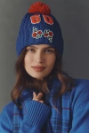 The Wild Collective Sporty Floral Beanie In Blue
