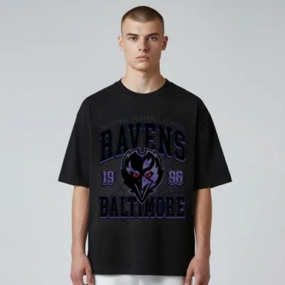 The Wild Collective Unisex  Black Baltimore Ravens Front Facing T-shirt