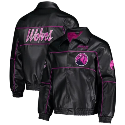 The Wild Collective Men's And Women's Black Minnesota Timberwolves City Edition Full-snap Jacket