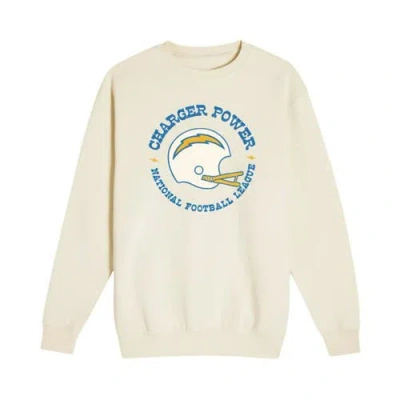 The Wild Collective Unisex  Cream Los Angeles Chargers Charger Power Fleece Sweatshirt In White