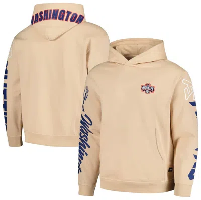 The Wild Collective Unisex  Cream Washington Mystics Graffiti Acid Wash Pullover Hoodie