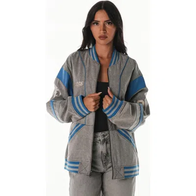 The Wild Collective Unisex   Gray Detroit Lions Oversized Retro Full-zip Jacket