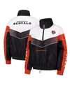 The Wild Collective Women's Black Cincinnati Bengals 1/4 Zip Track Jacket In Multi