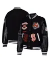 The Wild Collective Women's Black Cincinnati Bengals Varsity Full-snap Sparkle Jacket In Black