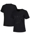 The Wild Collective Women's Black Lafc Satin Applique T-shirt In Black