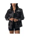 The Wild Collective Women's Black Lafc Tie-dye Button-up Denim Jacket In Black