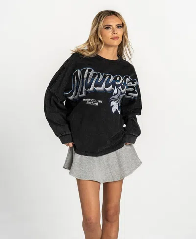 The Wild Collective Women's Black Minnesota Lynx Oversized Long-sleeve T-shirt